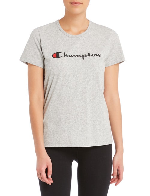 Champion Short-Sleeve Script Tee, Oxford Heather product photo