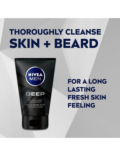 Nivea Men Deep Face & Beard Wash, 100ml product photo View 03 L
