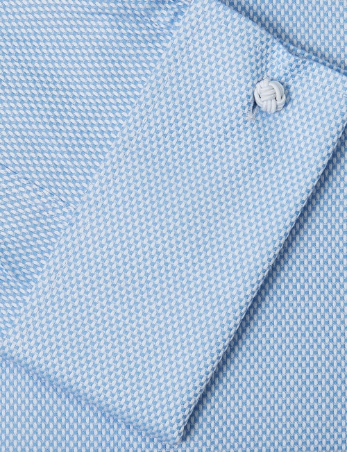 Laidlaw + Leeds Long-Sleeve Jacquard Shirt, French Cuff, Light Blue product photo View 04 L