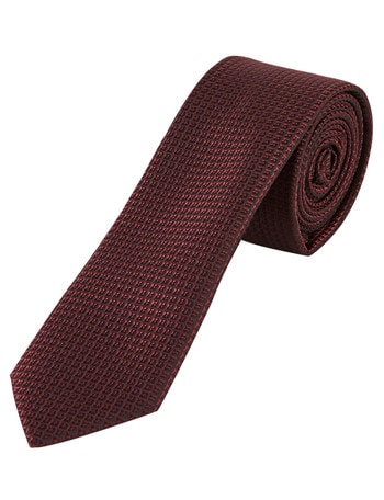 Laidlaw + Leeds Tie, Plain Texture, 5cm, Burgundy product photo