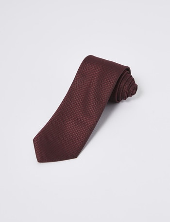 Laidlaw + Leeds Tie, Plain Texture, 7cm, Burgundy product photo