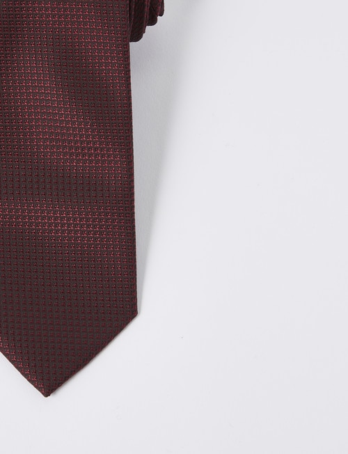 Laidlaw + Leeds Tie, Plain Texture, 7cm, Burgundy product photo View 02 L