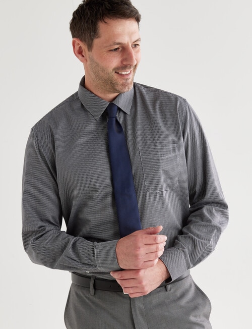 Chisel Textured Long Sleeve Shirt, Black product photo View 04 L