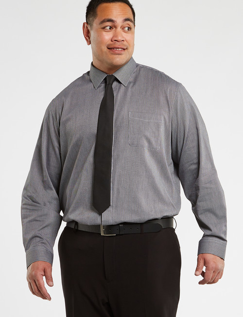 Chisel King Size Long-Sleeve Classic Fit Texture Shirt, Black product photo