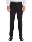 Chisel Formal Flat Front Herringbone Pant, Tailored Fit, Black product photo