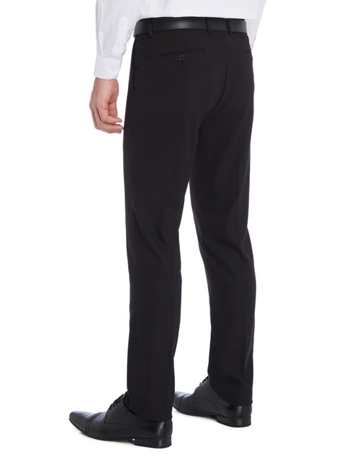 Chisel Formal Flat Front Herringbone Pant, Tailored Fit, Black product photo View 02 L