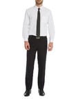 Chisel Formal Flat Front Herringbone Pant, Classic Fit, Black product photo View 03 S