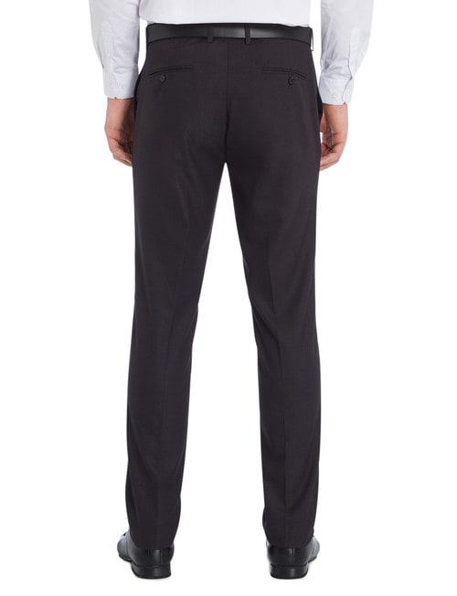 Chisel Formal Flat Front Herringbone Pant, Tailored Fit, Charcoal Grey product photo View 02 L