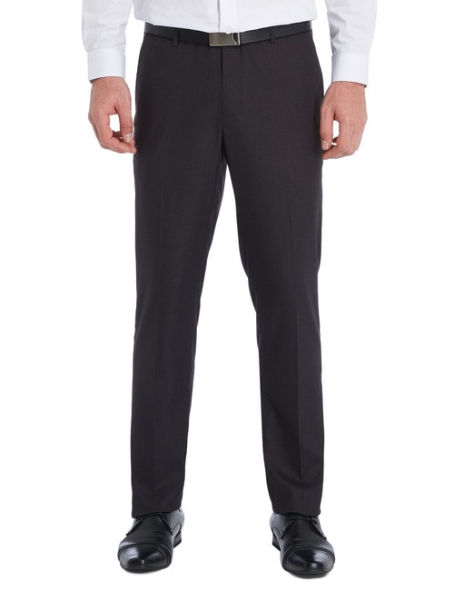 Chisel Flat Front Herringbone Pant, Classic Fit, Charcoal Grey product photo