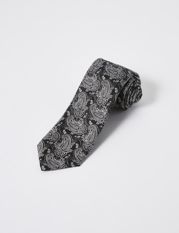 Laidlaw + Leeds Tie, Fashion Paisley, 7cm Black product photo