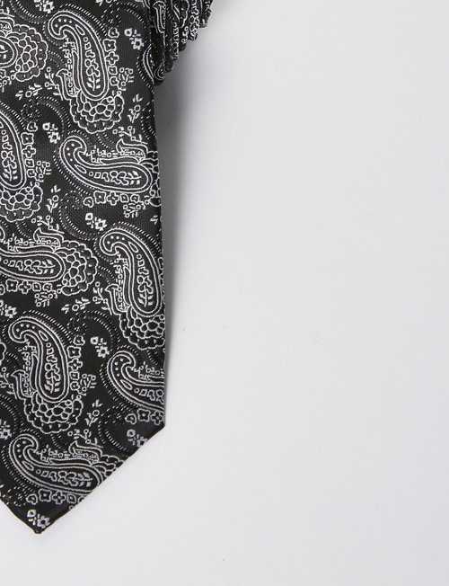 Laidlaw + Leeds Tie, Fashion Paisley, 7cm Black product photo View 02 L