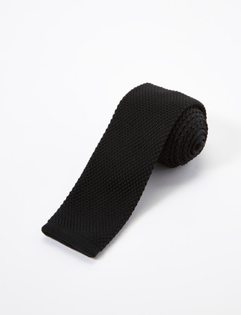 Laidlaw + Leeds Knit Tie, 5cm, Black product photo