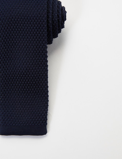 Laidlaw + Leeds Knit Tie, 5cm, Navy product photo View 02 L