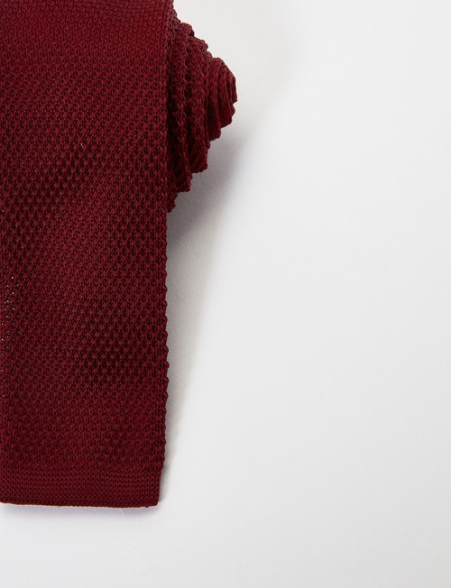 Laidlaw + Leeds Knit Tie, 5cm, Burgundy product photo View 02 L