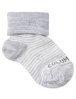 Columbine Merino Wool Blend Striped Sock, Grey Marle product photo View 02 S