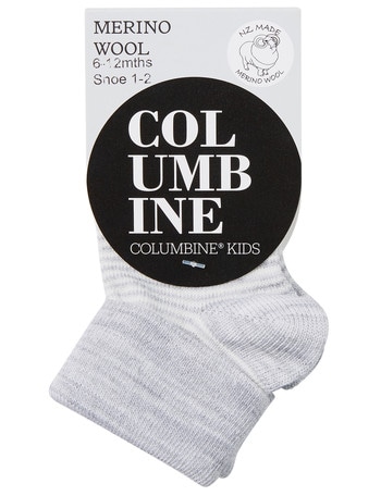Columbine Merino Wool Blend Striped Sock, Grey Marle product photo
