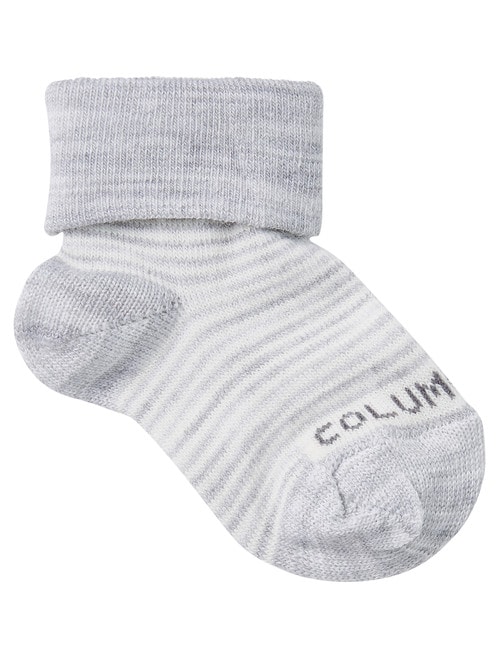 Columbine Merino Wool Blend Striped Sock, Grey Marle product photo View 02 L