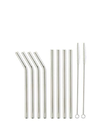 Momento Stainless Steel Straws With Brush, 10 Piece product photo