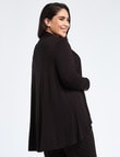 Bodycode Curve Long-Sleeve Swing Cardigan, Black product photo View 02 S