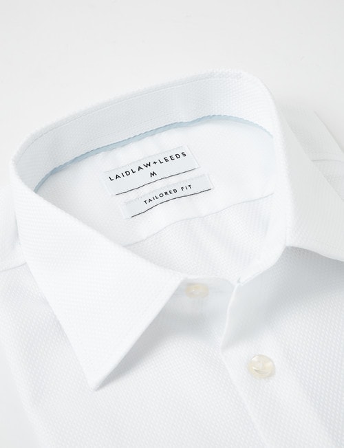 Laidlaw + Leeds Long-Sleeve Jacquard Shirt, White product photo View 04 L
