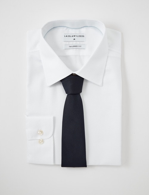 Laidlaw + Leeds Long-Sleeve Jacquard Shirt, White product photo View 02 L