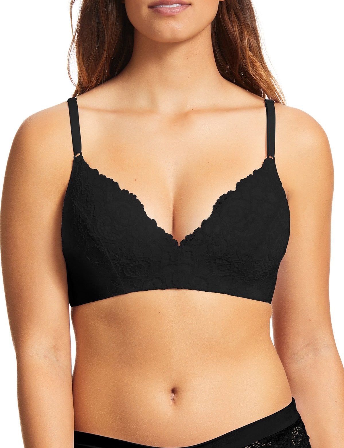 Perfects Be Real Lace Wirefree Bra, Black - Bras
