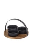 Davis & Waddell Fine Foods Dip Bowls with Acacia Tray Set product photo