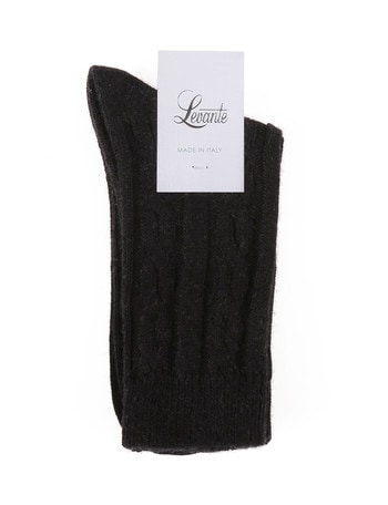 Levante Nina Crew Sock, Nero Black product photo