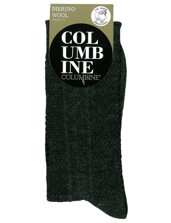 Columbine Waffle Diamond Chunky Merino Crew Sock, Dark Grey product photo