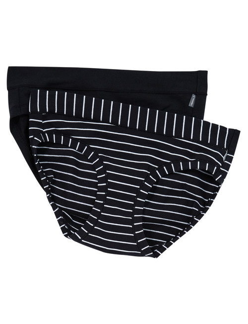 Jockey Woman Cotton Boyleg Brief, 2-Pack, Black Stripe product photo View 04 L
