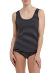 Jockey Woman Cotton Singlet, Black Stripe product photo View 03 S