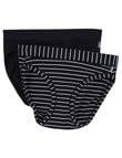 Jockey Woman Cotton Bikini Brief, 2-Pack, Black Stripe product photo View 04 S
