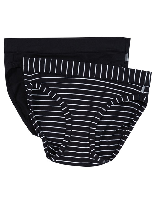 Jockey Woman Cotton Bikini Brief, 2-Pack, Black Stripe product photo View 04 L