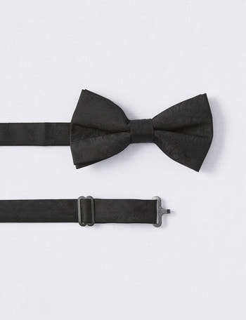 Laidlaw + Leeds Tonal Paisley Bow Tie, Black product photo
