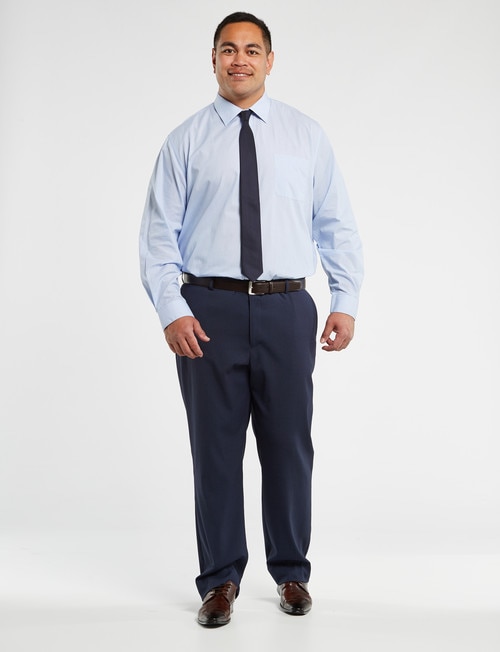 Chisel King Long-Sleeve Fine Stripes Shirt, Blue product photo View 03 L