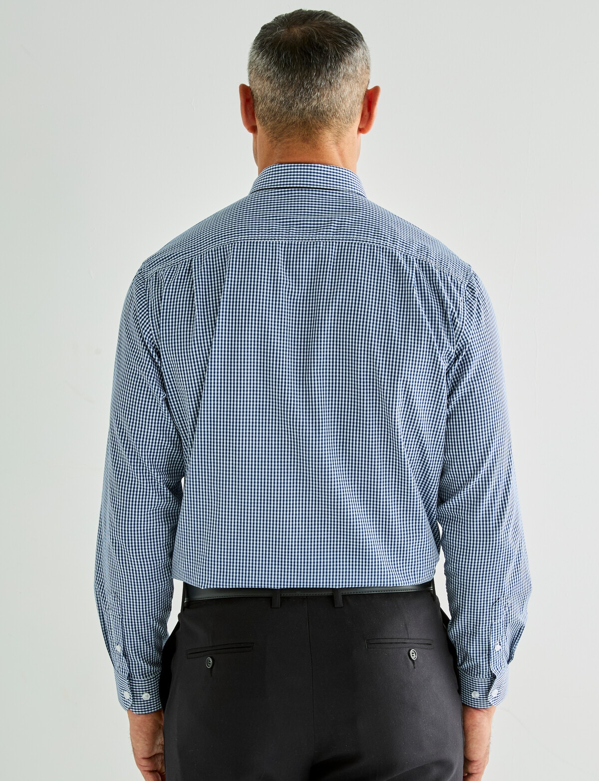 Navy Micro Check Classic Custom Shirt 100c 70*70 San458a