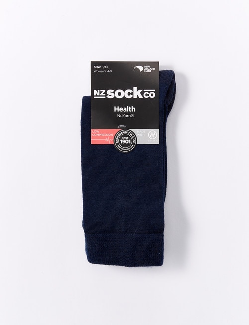 NZ Sock Co. NuYarn Health Sock, Navy, 4-9 product photo