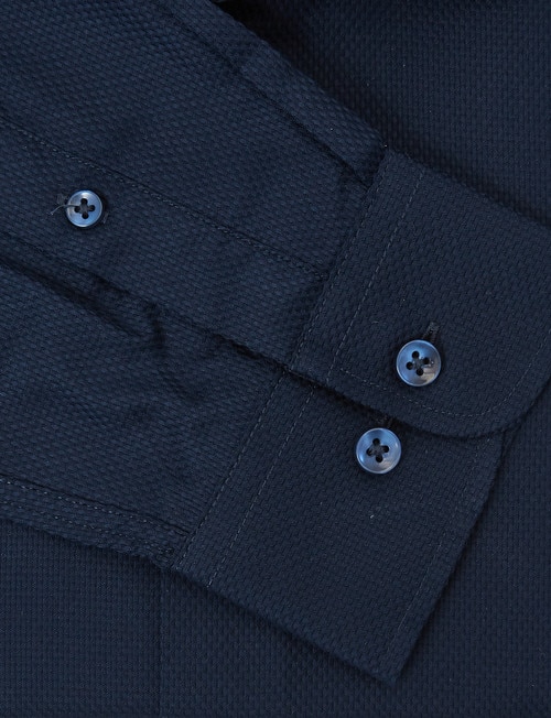 Laidlaw + Leeds Long-Sleeve Jacquard Shirt, Navy product photo View 04 L
