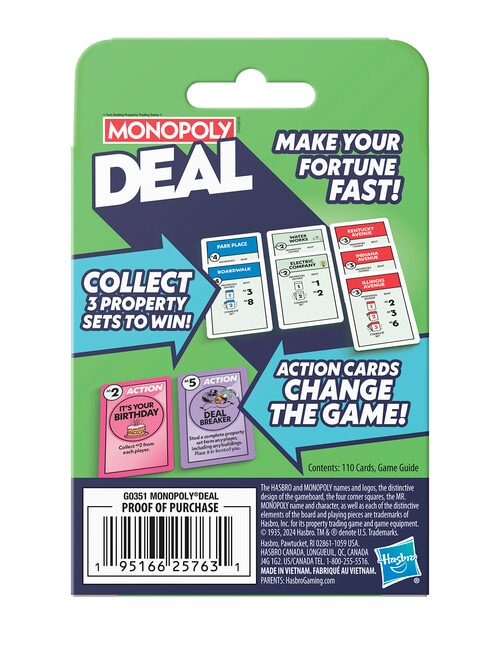 Hasbro Games Monopoly Deal product photo View 02 L