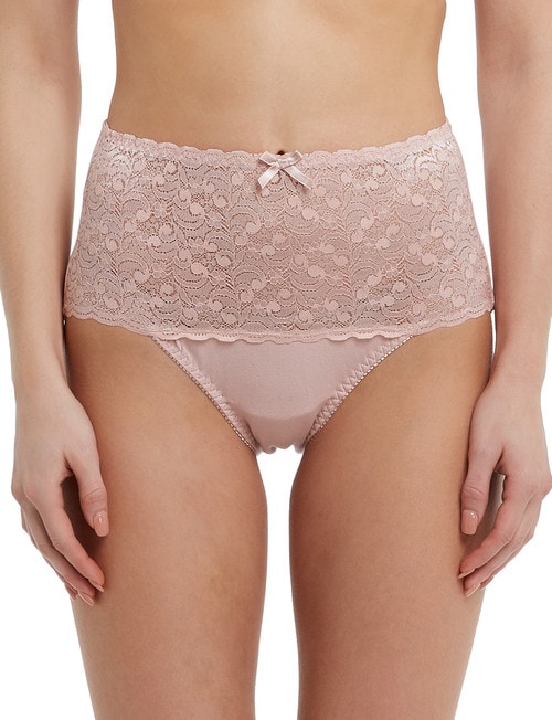 Lyric Cotton & Lace Top Full Brief, Dusty Pink product photo