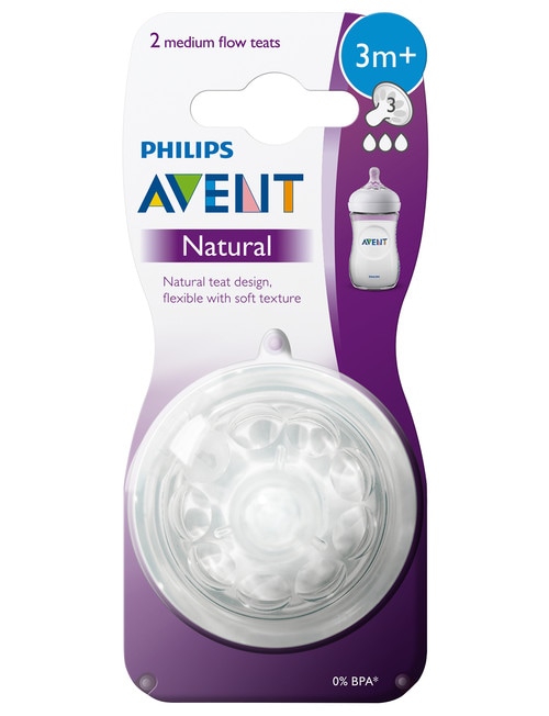 Avent Natural 2.0 Teat, Medium, 3m+, 2-Pack product photo View 02 L
