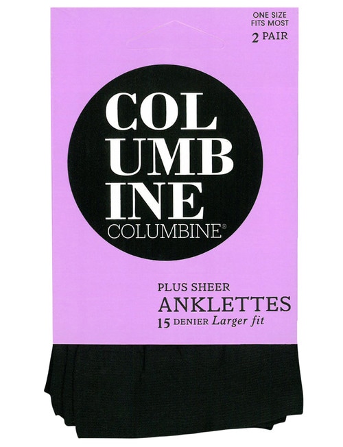 Columbine Plus Anklet, 15D, 2-Pack, Black product photo