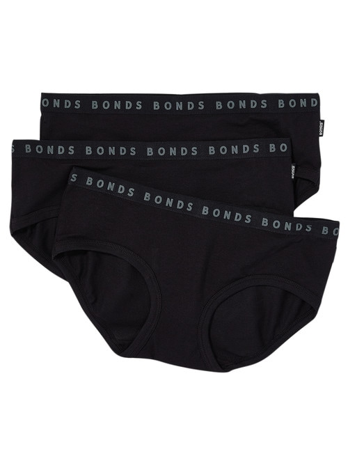 Bonds Hipster Boyleg Brief, 3-Pack, Black product photo