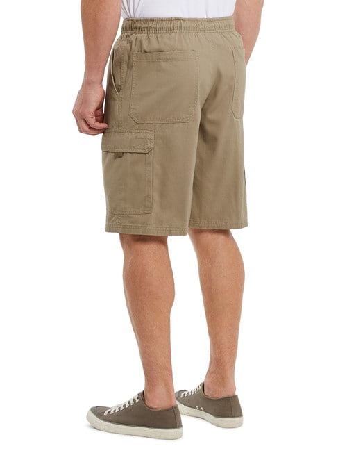 Chisel Elastic Waist Cargo Short, Tan product photo View 02 L