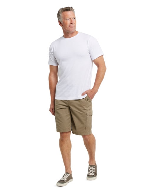 Chisel Elastic Waist Cargo Short, Tan product photo View 03 L