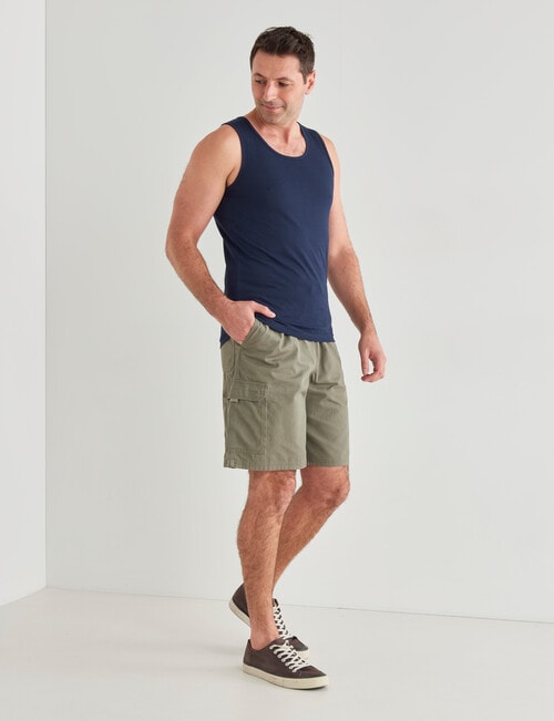Chisel Elastic Waist Cargo Short, Khaki product photo View 03 L