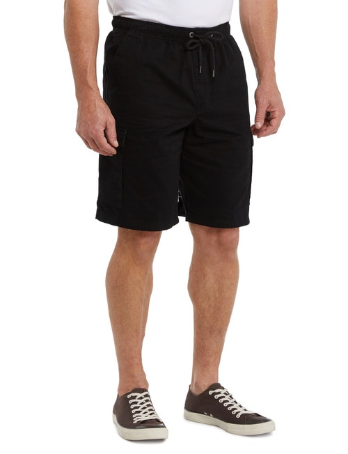 Chisel Elastic Waist Cargo Short, Black product photo