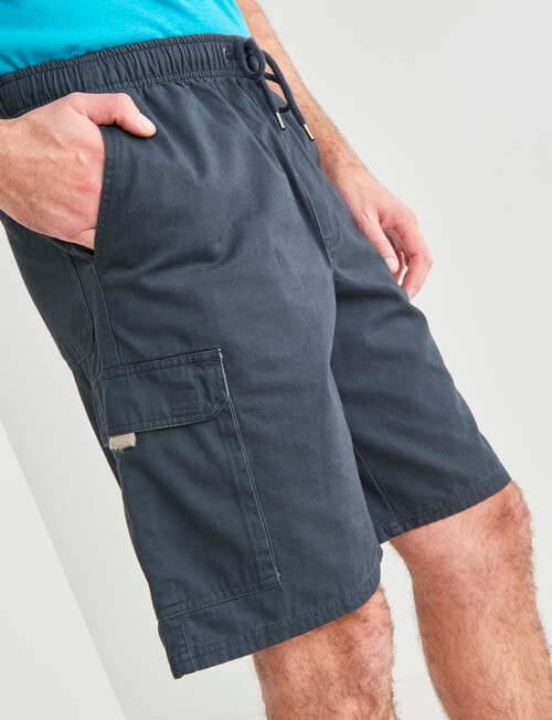 Chisel Elastic Waist Cargo Short, Charcoal product photo View 04 L