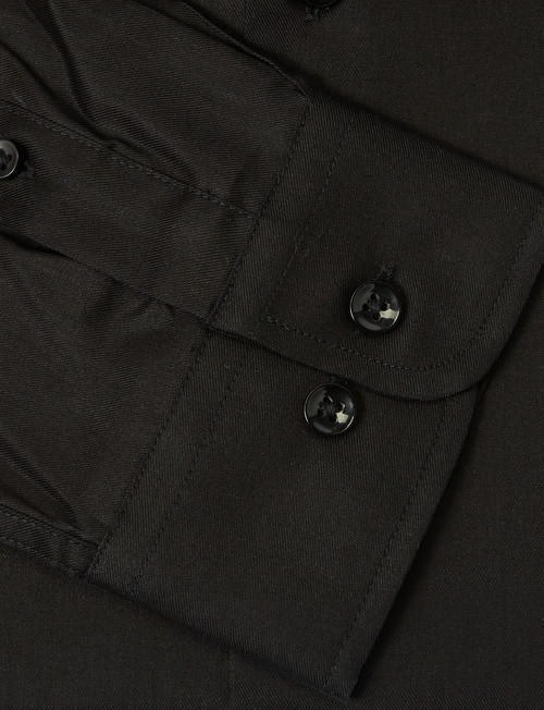 Laidlaw + Leeds Long-Sleeve Twill Shirt, Regular Cuff, Black product photo View 04 L