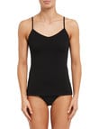 Lyric Cotton 2-Way Cami Top, Black product photo